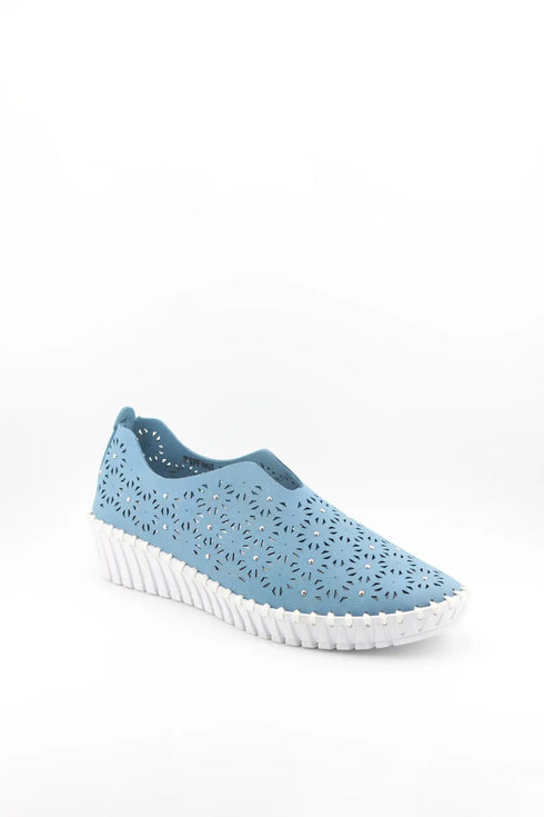 Bernie Mev Laser-Cut Slip-On Wedge Sneakers